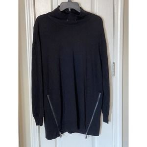 David Lerner New York Evereve Side Zip Tunic Sweater Womens XS Mock Neck